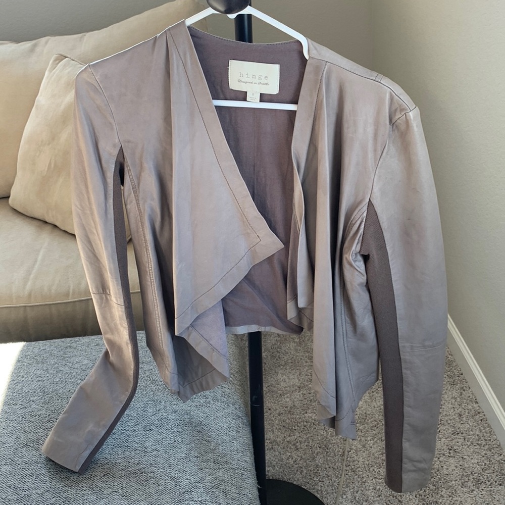 Hinge leather jacket
